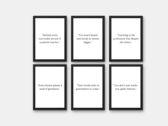 Motivational Quote 6 Poster Set Wall Art