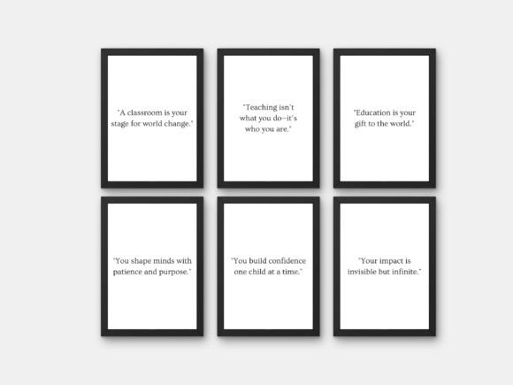 Motivational Quote 6 Poster Set Wall Art