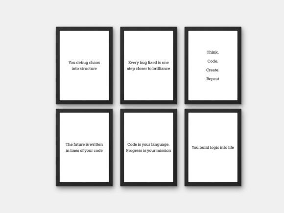 Motivational Quote 6 Poster Set Wall Art