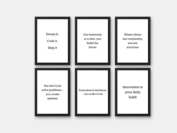 Motivational Quote 6 Poster Set Wall Art