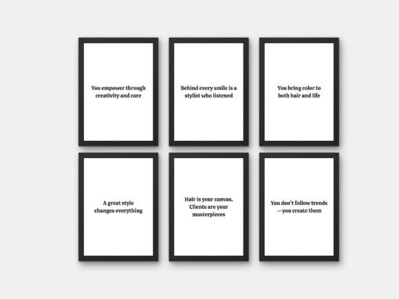 Motivational Quote 6 Poster Set Wall Art
