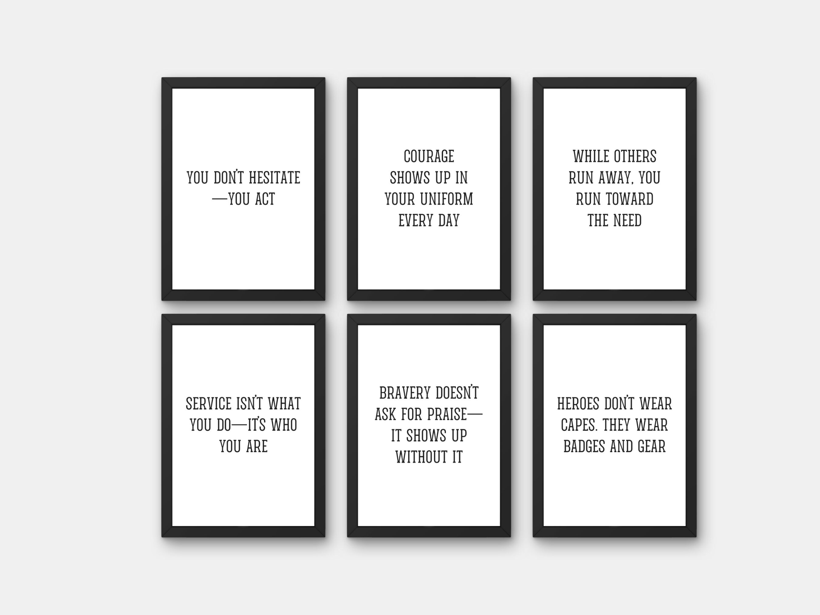 Motivational Quote 6 Poster Set Wall Art