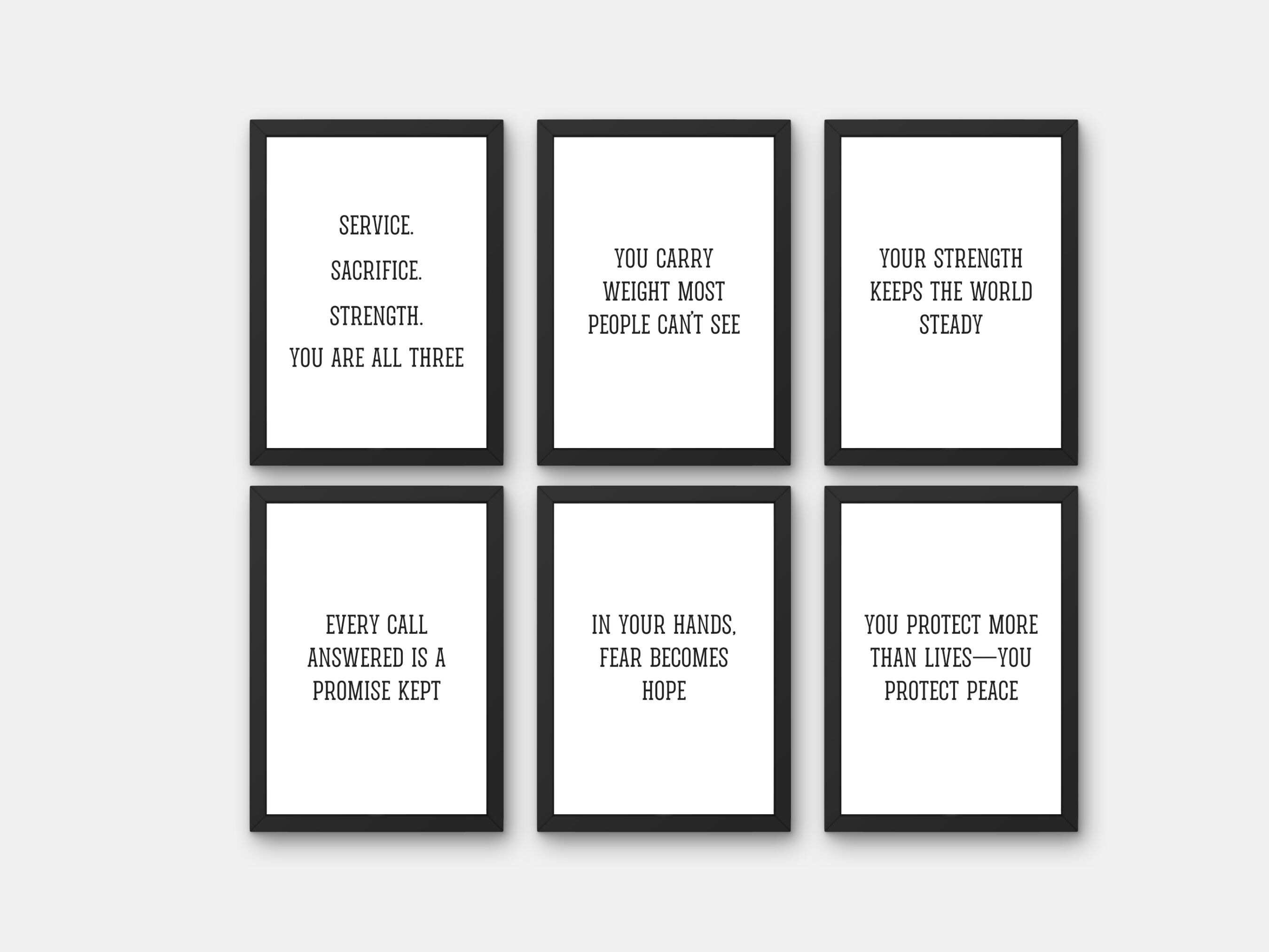 Motivational Quote 6 Poster Set Wall Art