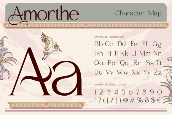 Amorthe Regular Font PNG with transparent background - Preview 1