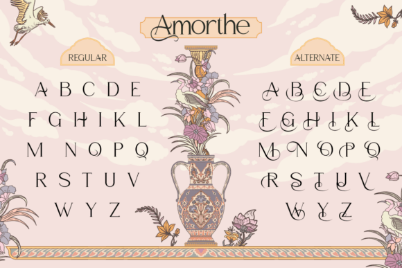 Amorthe Regular Font PNG with transparent background - Preview 3