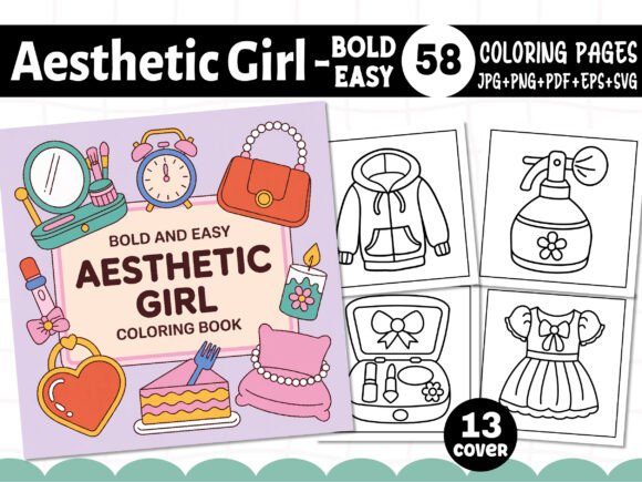Bold Easy Aesthetic Girl Coloring Pages