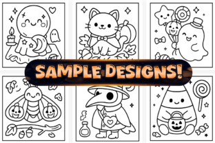 Bold Easy Kawaii Halloween Coloring Page Graphic by Craftsbeefy ...