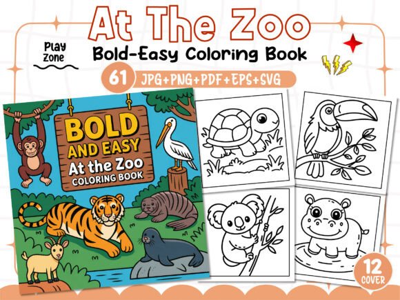 Bold Easy at the Zoo Coloring Pages