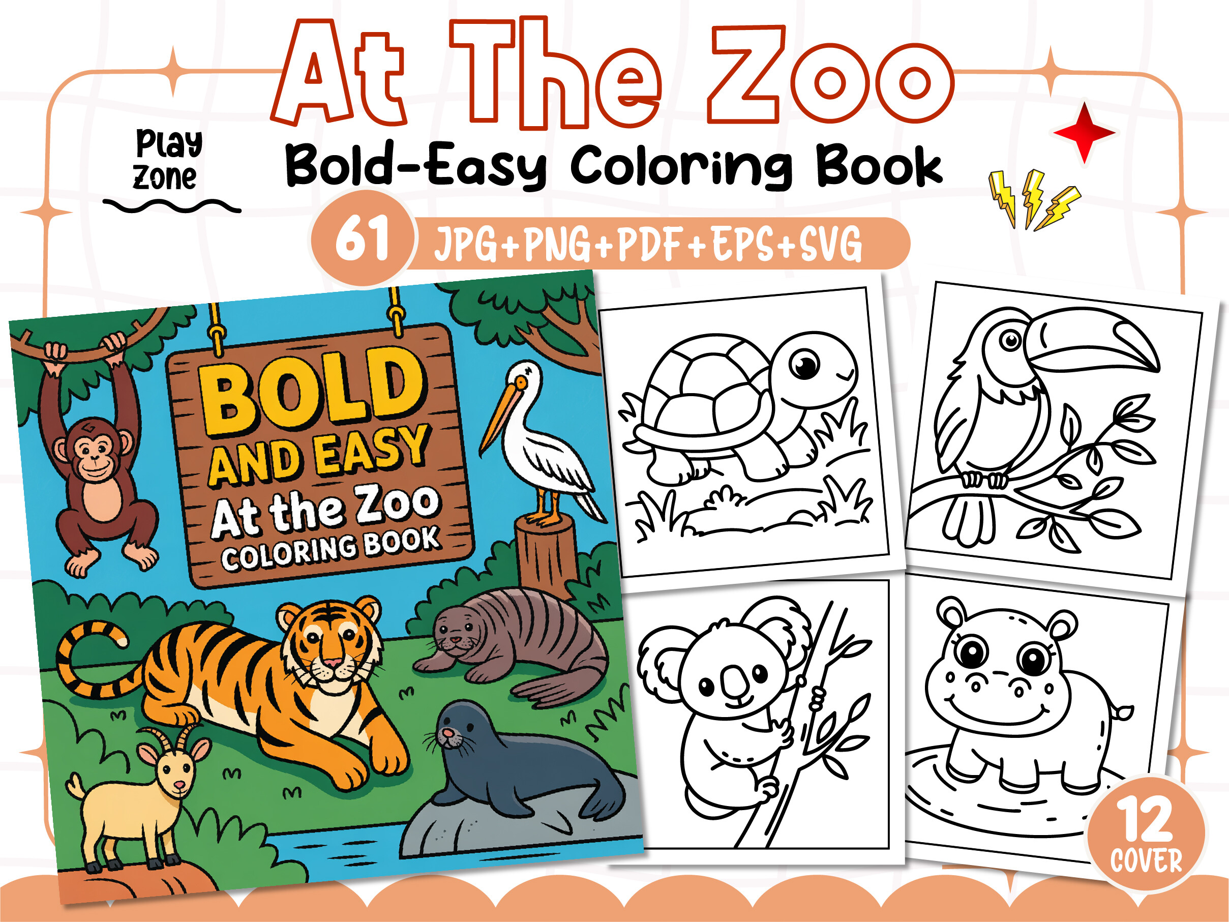 Bold Easy at the Zoo Coloring Pages