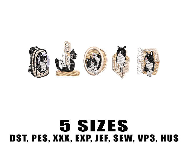 Cat Carriers Embroidery Designs