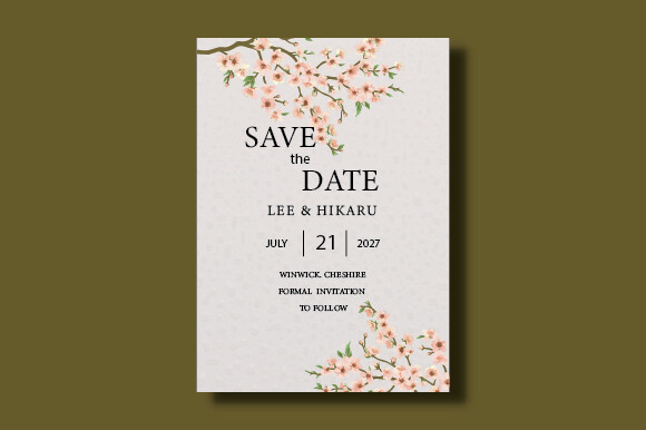 Cherry Blossom Savethe Date Template DIY