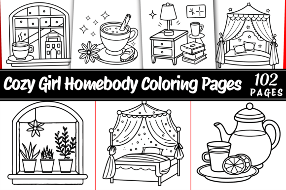 Cozy Girl Homebody Coloring Pages