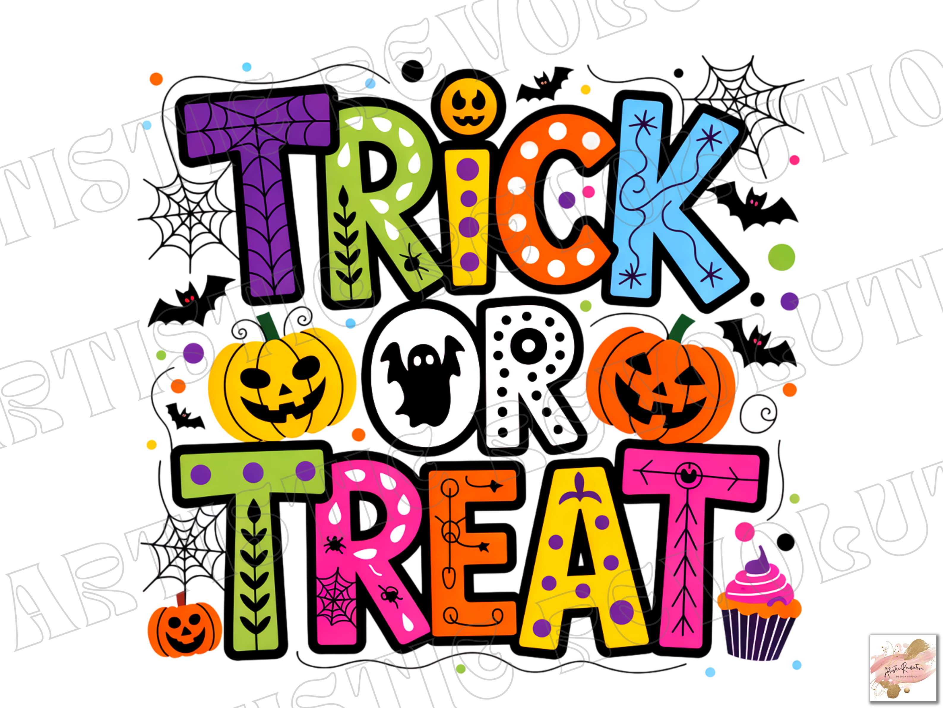 Halloween Trick or Treat Png Spooky Png Graphic by Artistic Revolution ...