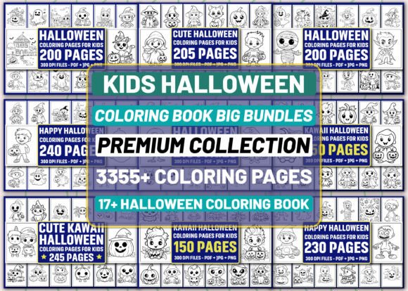 Kids Halloween Coloring Page Mega Bundle