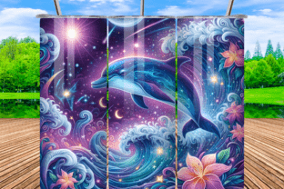 Magical Dolphin Ocean Tumbler Wrap Graphic by Bee Prints · Creative Fabrica