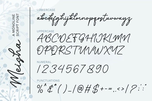 Meisha Font font preview - 6