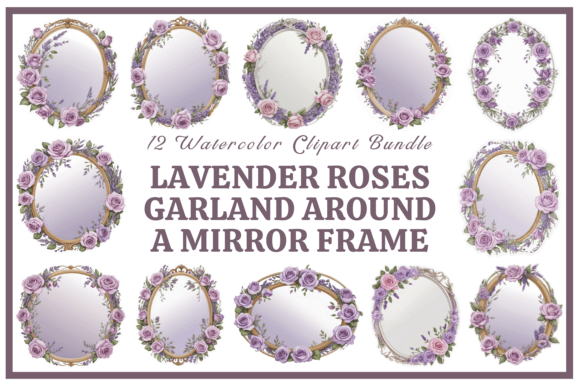Mirror with Lavender Roses Garland Pack