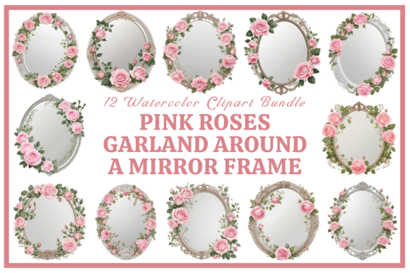 Pink Roses Garland Around a Mirror Pack