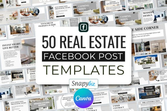 Preview of Real Estate Canva Facebook Post Template real estate social media template