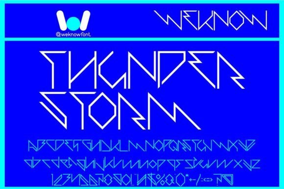Thunder Storm Display Font By weknow