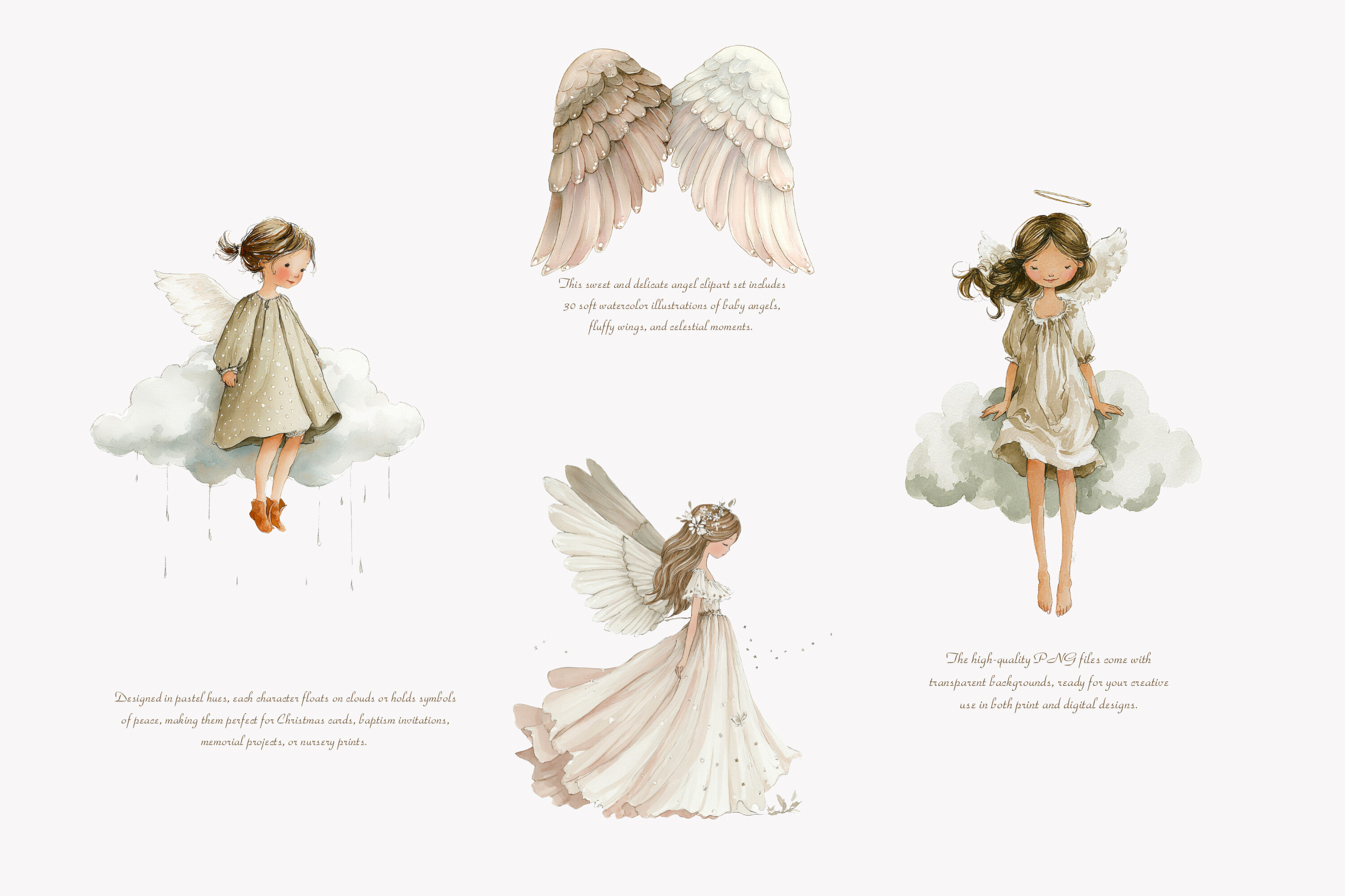 Angel Clipart Baby Angel Clipart Set - photo 2