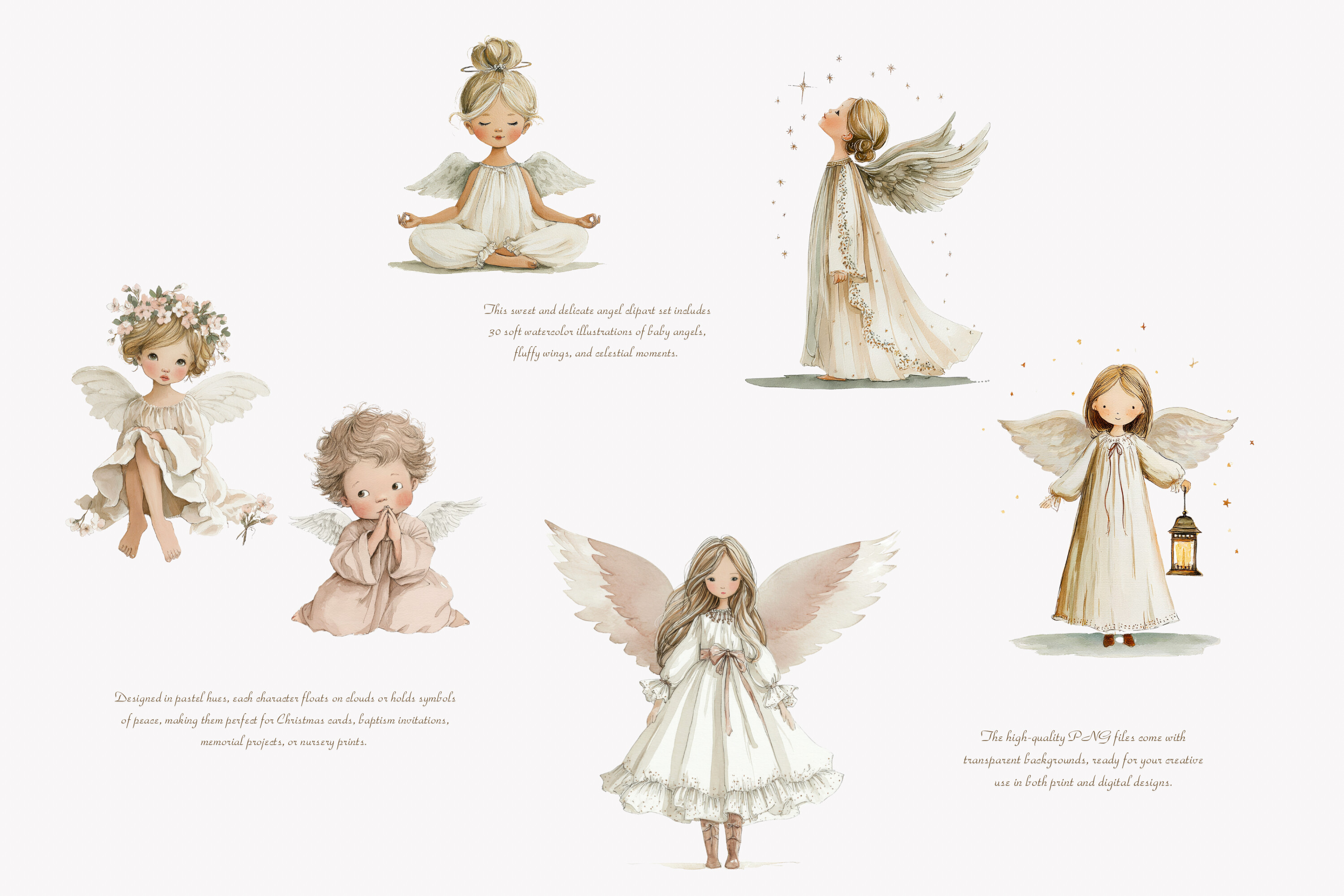 Angel Clipart Baby Angel Clipart Set - photo 3