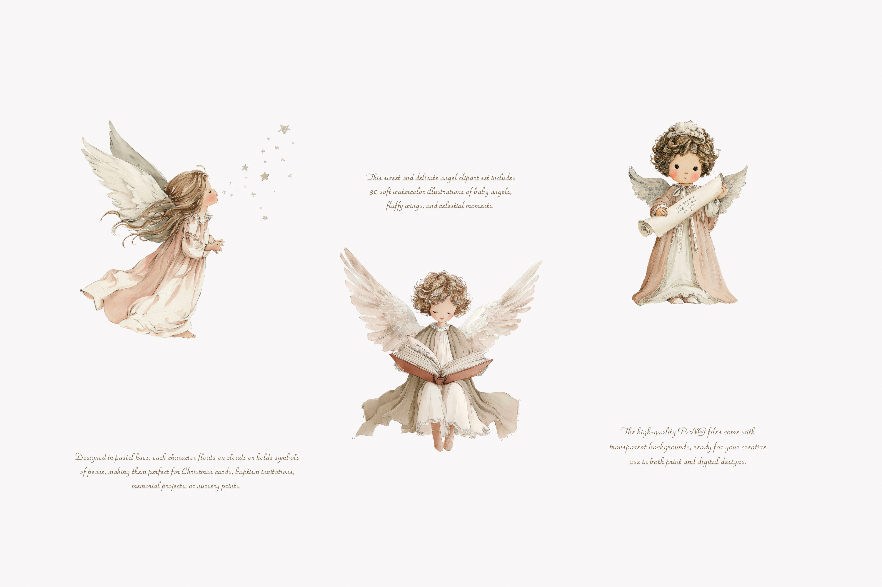 Angel Clipart Baby Angel Clipart Set - photo 4