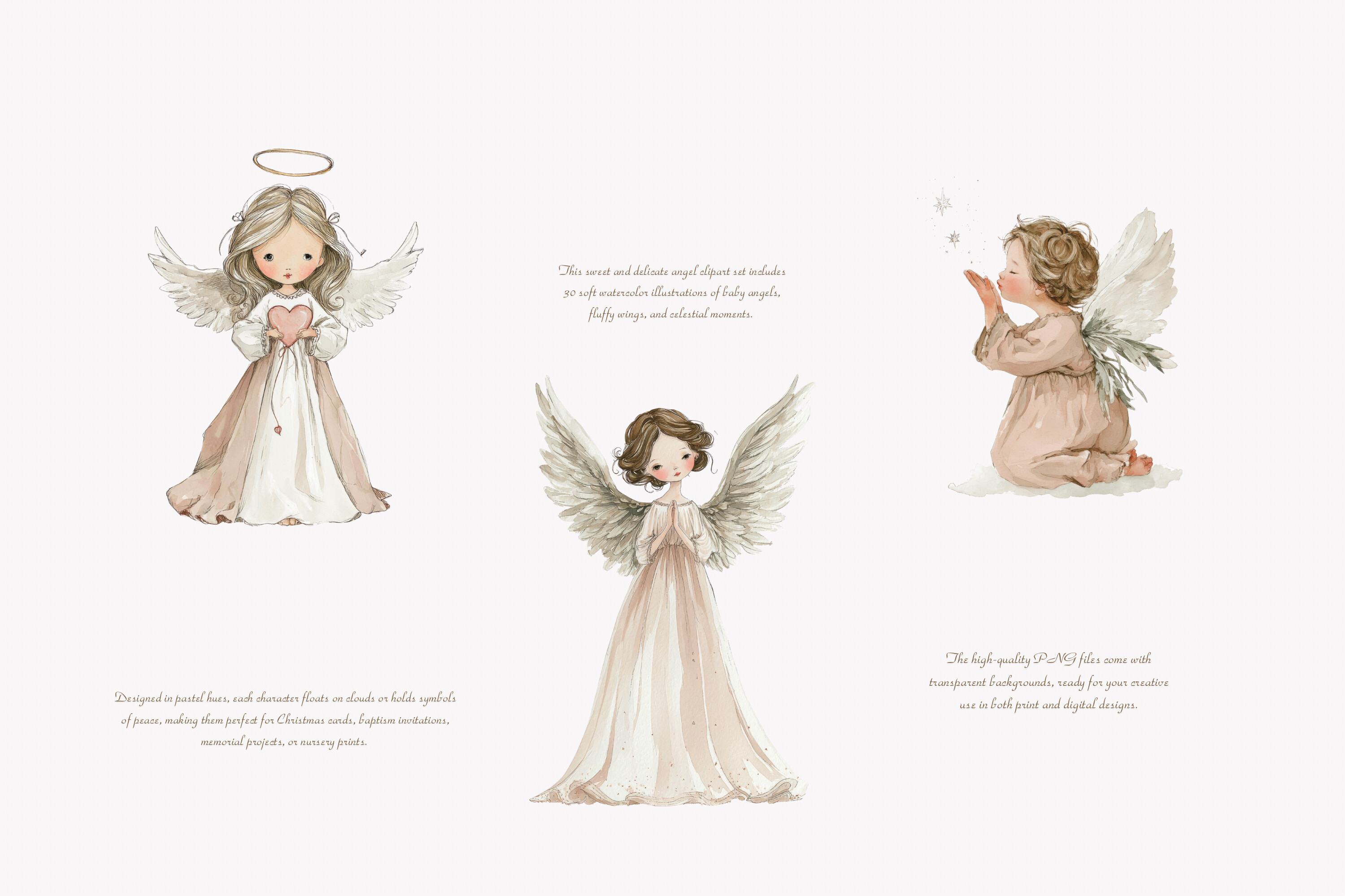 Angel Clipart Baby Angel Clipart Set - photo 5