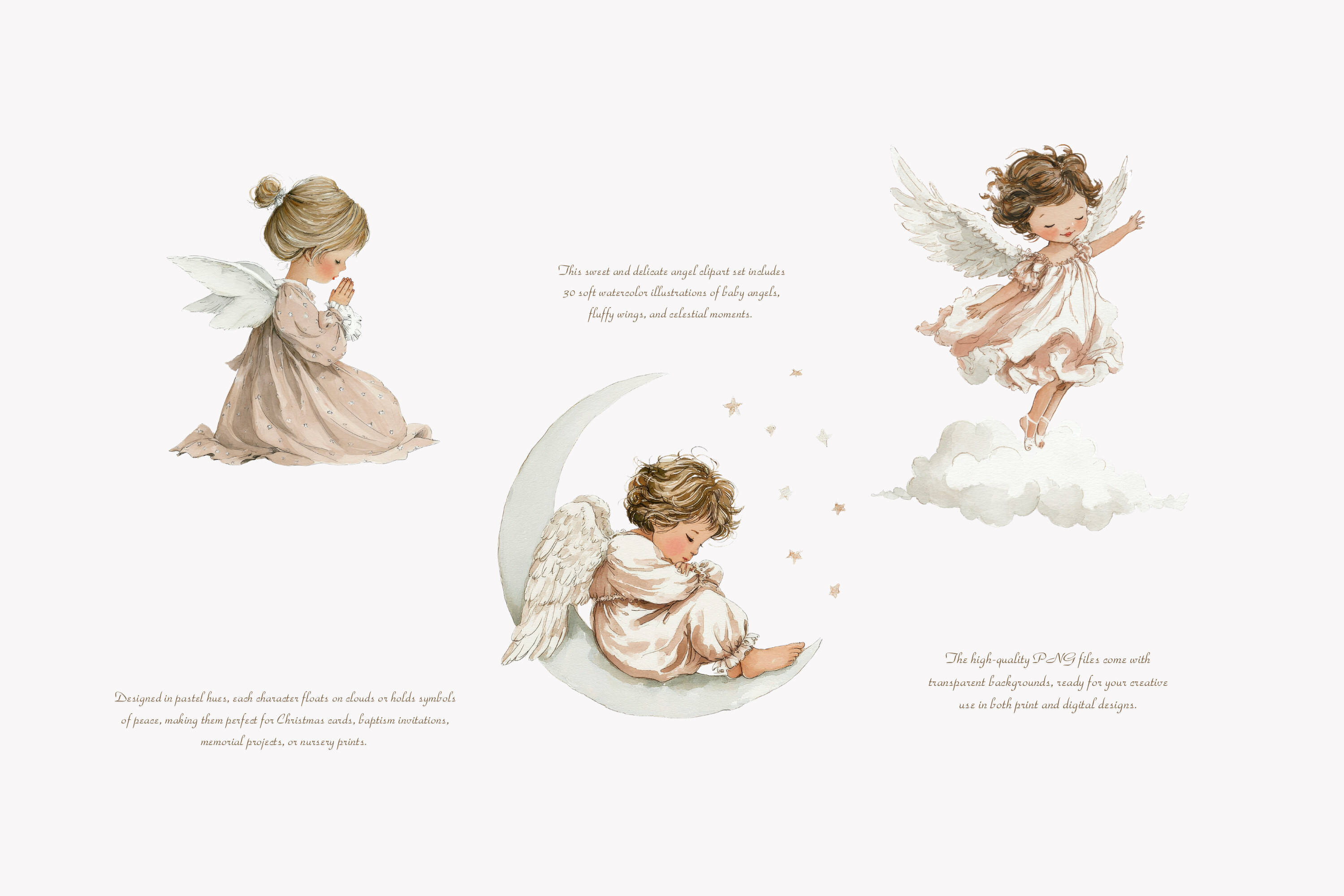 Angel Clipart Baby Angel Clipart Set - photo 6