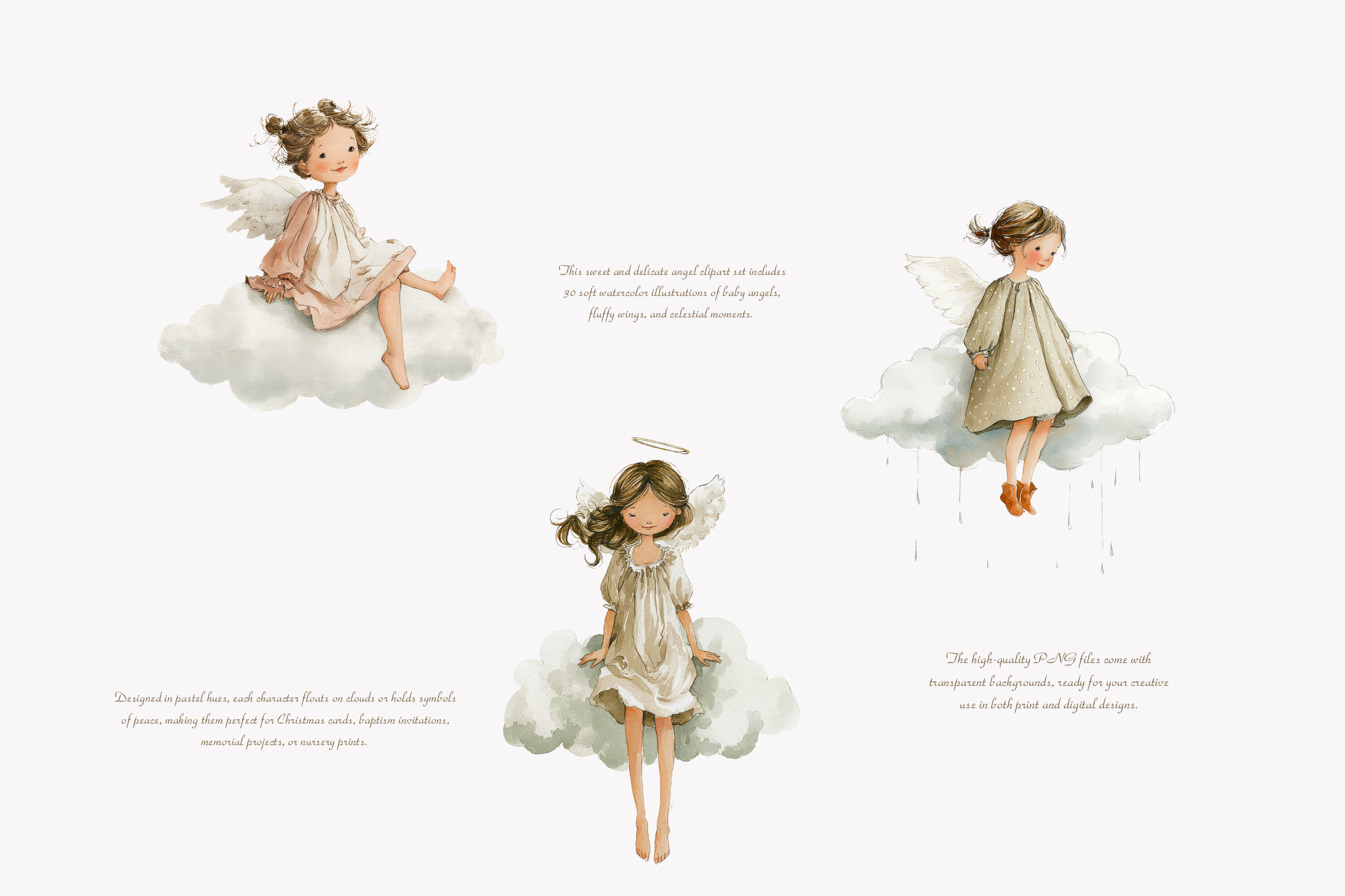 Angel Clipart Baby Angel Clipart Set - photo 8