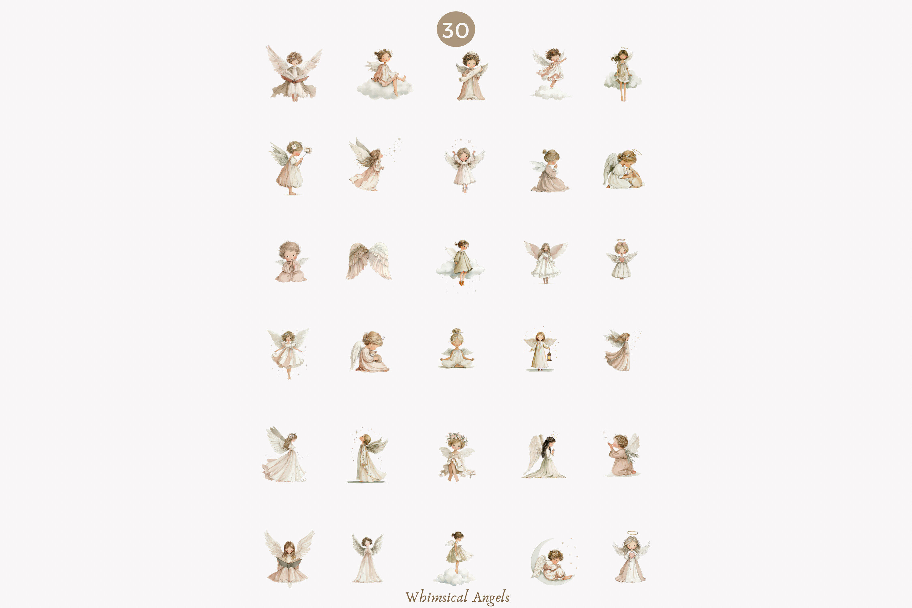 Angel Clipart Baby Angel Clipart Set - photo 9
