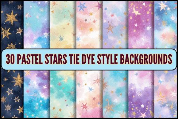 Style Star Background 30 Pastel Star Tie Dye Style Backgrounds Graphic by mounbox · Creative ...
