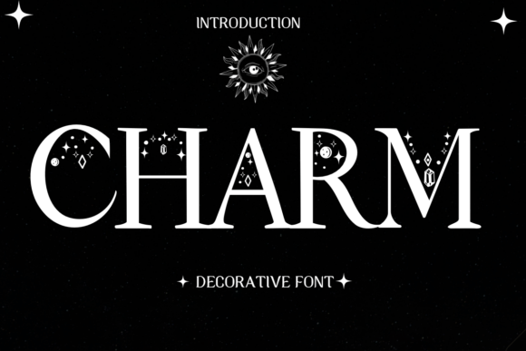 Preview specimen of Charm decorative font