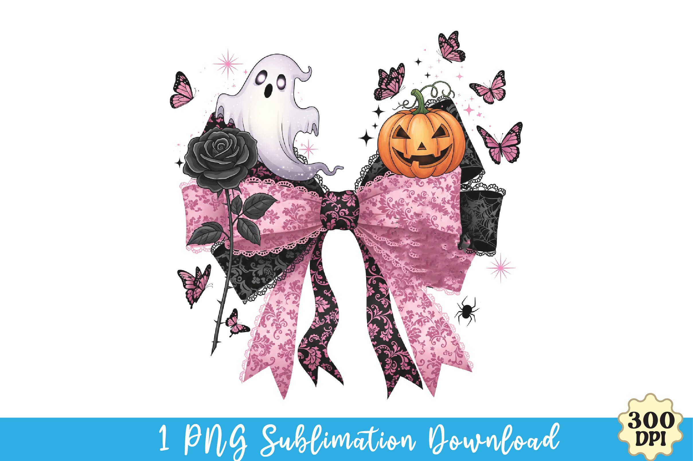 Coquette Halloween Bow Png Graphic by Watercolor Clipart · Creative Fabrica
