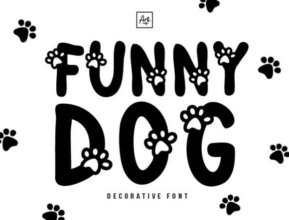 Funny Dog Decorative Font By Art cafe