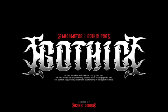 Gothic Bamliero Font PNG with transparent background - Preview 2