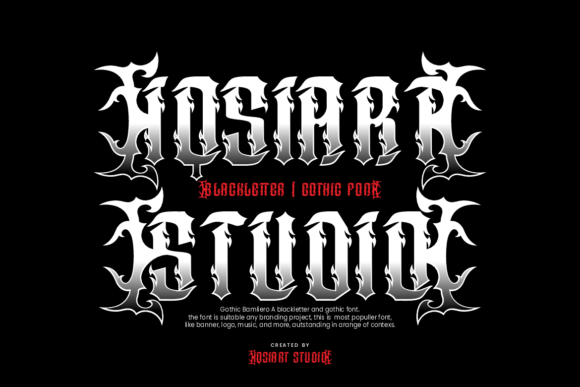 Gothic Bamliero Font PNG with transparent background - Preview 3