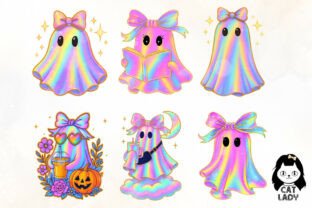 Halloween Ghost Iridescent Bundle Graphic by Cat Lady · Creative Fabrica