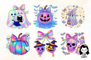 Halloween Ghost Iridescent Bundle Graphic by Cat Lady · Creative Fabrica
