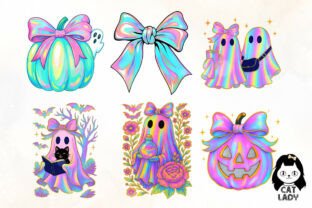 Halloween Ghost Iridescent Bundle Graphic by Cat Lady · Creative Fabrica