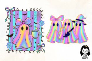 Halloween Ghost Iridescent Bundle Graphic by Cat Lady · Creative Fabrica