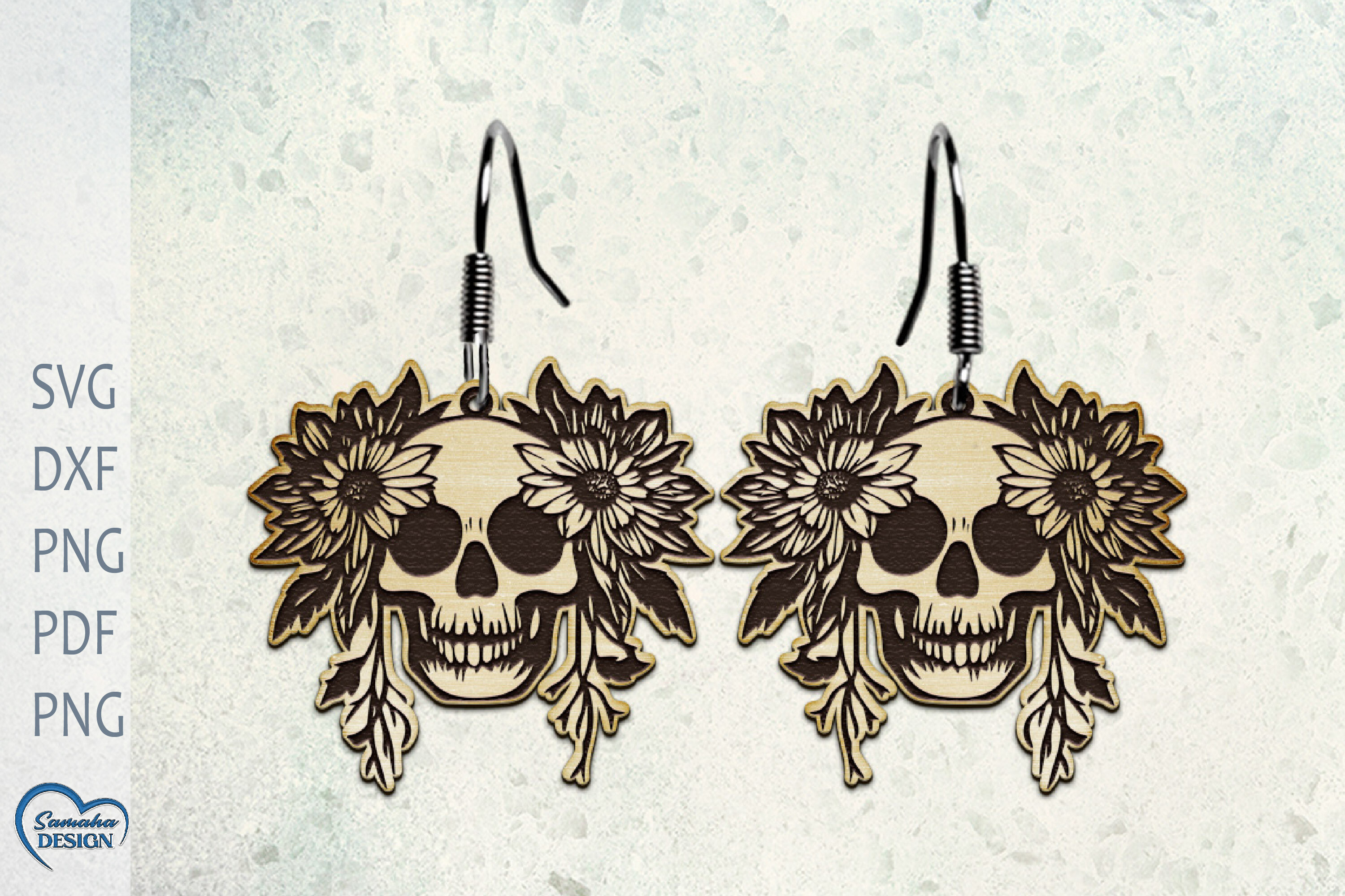 Halloween Skull Earrings Laser Cut