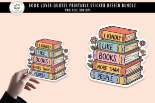 Printable Book Lover PNG Sticker Bundle Graphic by Craftfiles-SVG ...