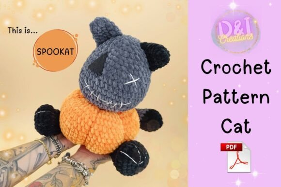 Pumpkin Cat Crochet Pattern PDF