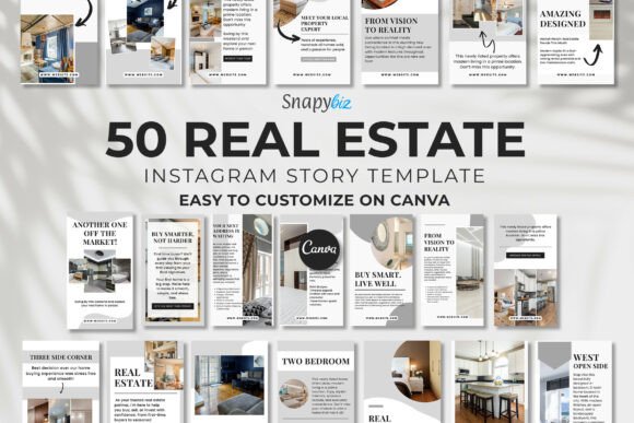Preview of Real Estate IG Canva Story Template real estate social media template