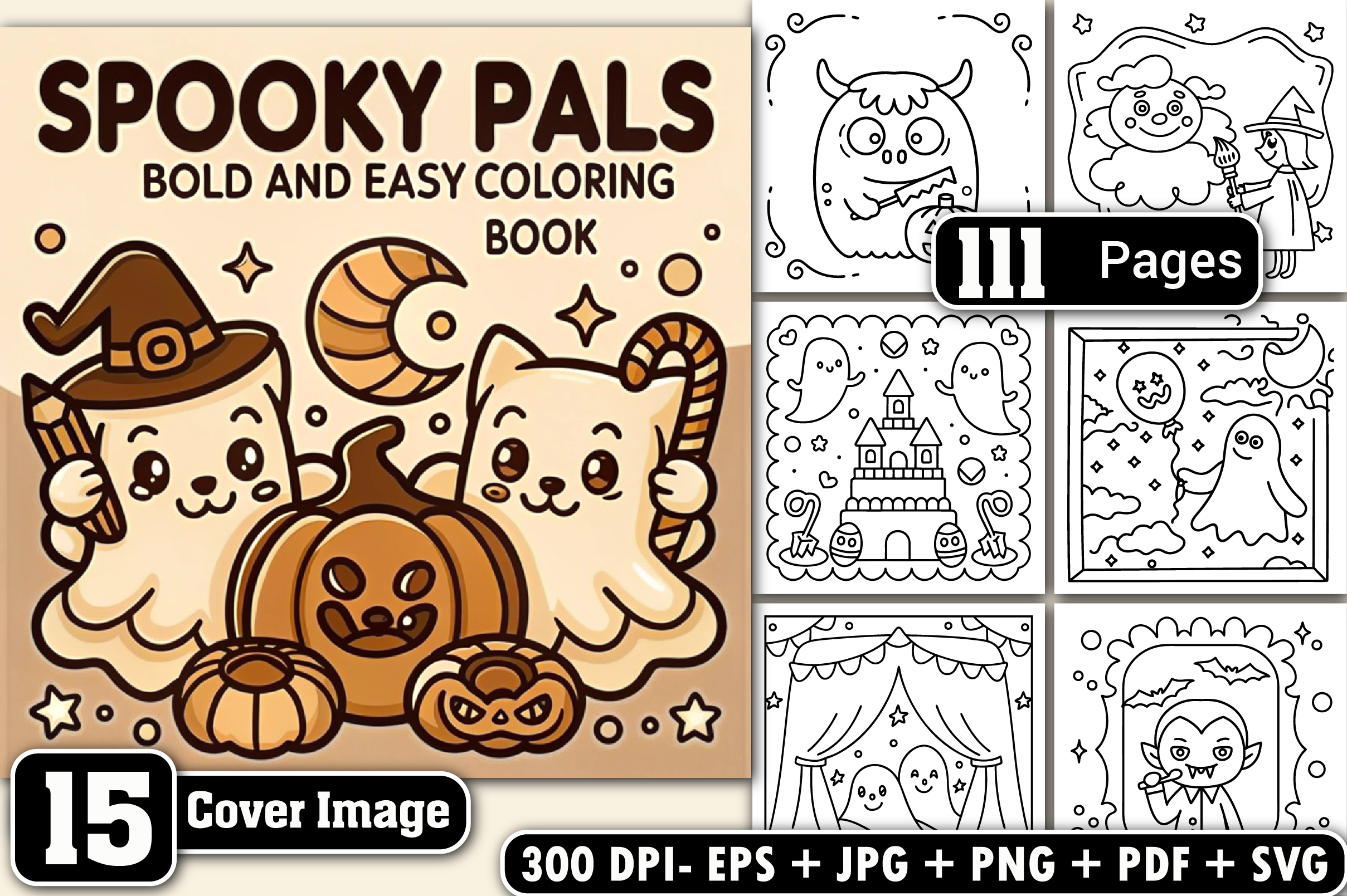 Spooky Pals Halloween Coloring Pages