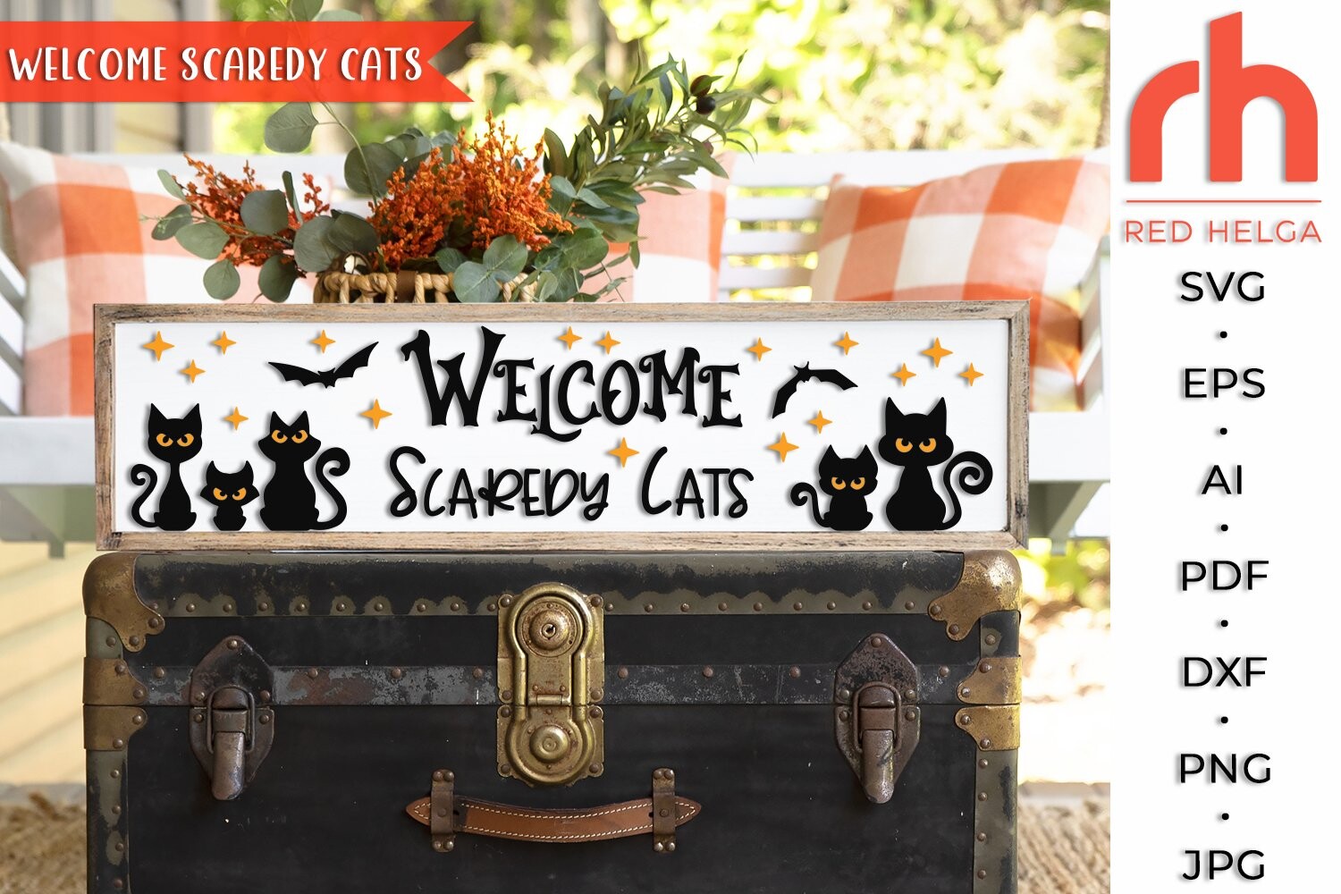 Scared Cat Signs Welcome Scaredy Cats, Halloween Sign SVG · Creative Fabrica