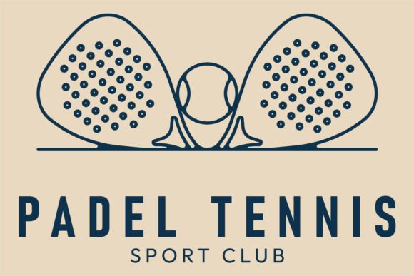 Padel Tennis Logo Line Art Minimalist