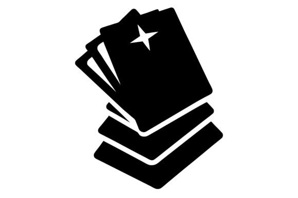 Tarot Cards Stack Silhouette Vector