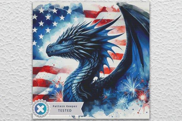 American Dragon Cross Stitch Pattern PDF